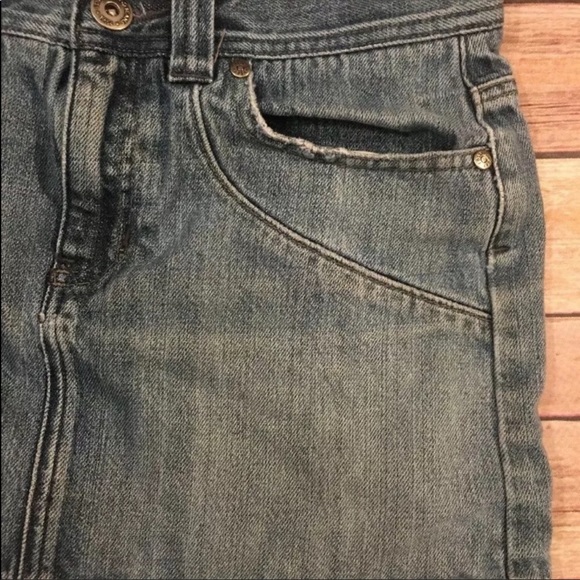 Fossil Denim Skirt Braley Mini Shadow Blue Sz 6 - Picture 4 of 8